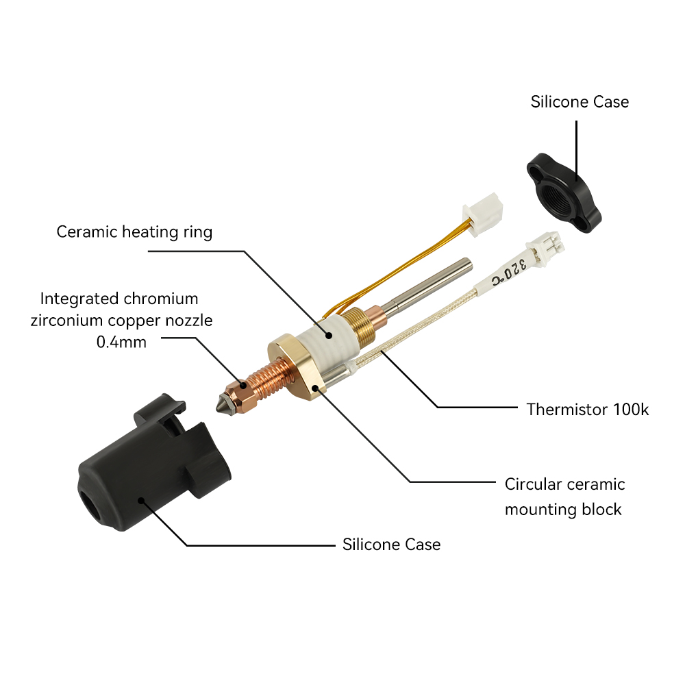 For Creality K1C/K1 Max Hotend - High Flow Ceramic Hotend 评论和价格
